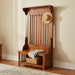 Amish Heritage Mission Hallseat with 3 Hooks, Cubby Storage, Mission Slats, Corbels, Solid Maple OCS-111 Boston Stain