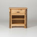 Hickory Log 1 Drawer Nightstand Amish Built Solid Hickory Log Wood Cabin Style Nightstand Front Facing