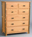 Hickory Log 7 Drawer Chest Amish Built Rustic Hickory Log Cabin Bedroom Chest of Drawers Front Facing