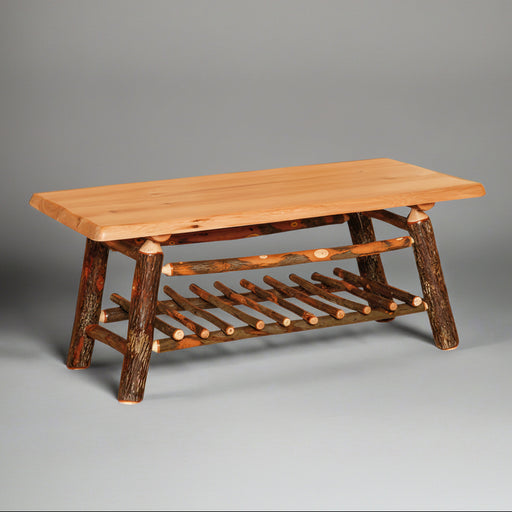 Amish Hickory Log Adirondack Coffee Table - Hickory Log Furniture - Solid Hickory Furniture