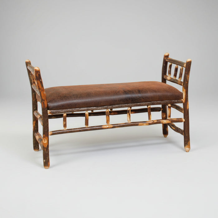 Amish Hickory Log Arm Bench