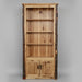 Amish Hickory Log Bookcase with Doors Log Cabin Bark Style Bookshelf Bylers Rustic Furntiure