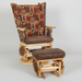 Amish Hickory Log Cabin Swivel Glider with Gliding Ottoman Cabin Style Chair and Foot Rest