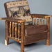 Hickory Log Chair with Padded Arms Amish Built Log Cabin Living Room Furniture Front Facing