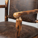 Amish Hickory Log Desk Chair with Leather Back and Seat Close Up