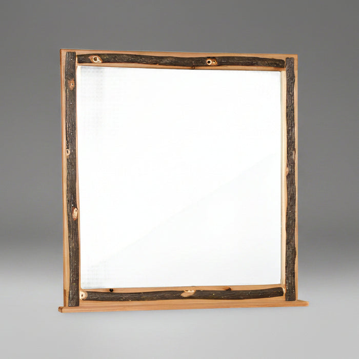 Hickory Log Dresser Mirror Front Facing