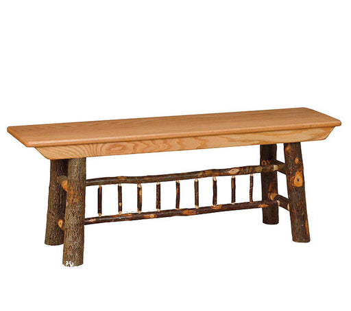 Amish Hickory Log Farm Dining Bench - Hickory Log Dining Furniture - Rustic Hickory Amish Furniture