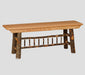 Amish Hickory Log Farm Dining Bench - Hickory Log Dining Furniture - Rustic Hickory Amish Furniture