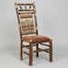 Hickory Log High Back Chair Amish Built Log Cabin Dining Chairs Front Facing