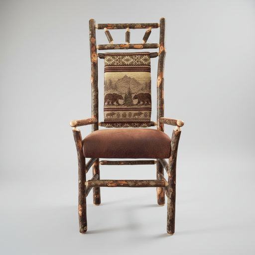 Hickory Log High Back Dining Chair Amish Built Log Cabin Dining Chairs Front Facing