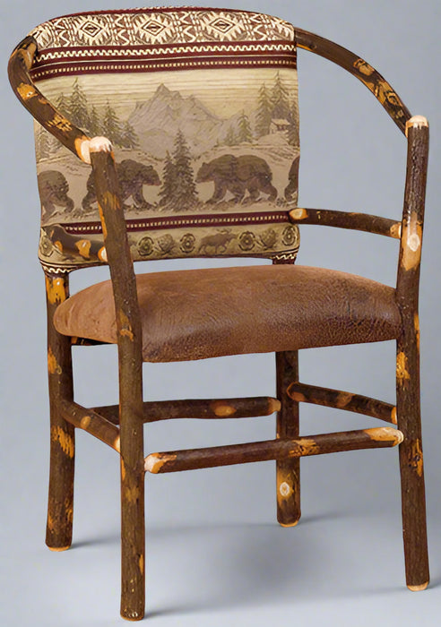 Hickory Log Hoop Chair Amish Built Front Facing