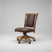 Amish Hickory Log Leather Upholstered Desk Chair with Gas Lift Base 