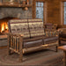 Hickory Log Loveseat Amish Built Cabin Style Living Room Furniture Front Facing