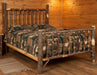 Hickory Log Mission Bed Natural Log Wood Bed Amish Built Front Facing