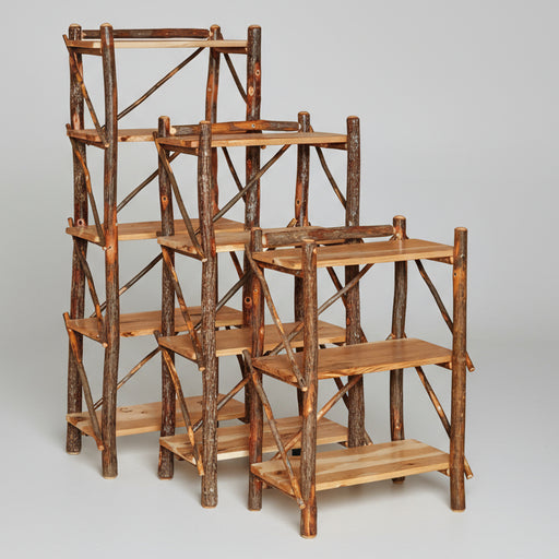 Amish Hickory Log Open Style Bookcase Open Book Shelves Hickory Log Cabin Style