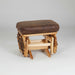 Amish Hickory Log Ottoman Cabin Style Gliding Ottoman Foot Rest Hickory Log Bark style