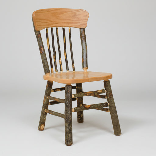 Hickory Log Panel Back Dining Chair Natural Rustic Hickory Cabin Dining Chair Front Facing