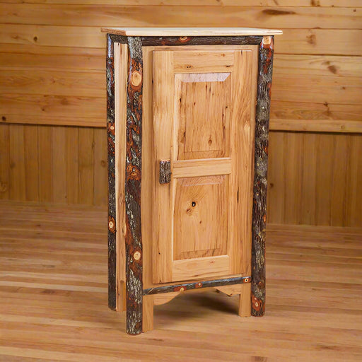 Hickory Log Pie Safe Natural Rustic Hickory Log Wood Cabin Cabinet Front Facing