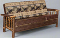 Hickory Log Sofa with Padded Arms Amish Log Cabin Living Room Furniture Front Facing