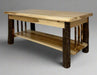 Hickory Log Spindle Coffee Table Amish Built Cabin Log Table Front Facing