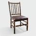 Hickory Log Stick Back Chair with Fabric Seat Amish Built Log Cabin Dining Chair Front Facing