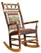Hickory Log Rocking Chair Amish Built Log Cabin Rocker Front Facing