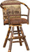 Hickory Log Swivel Hoop Bar Stool Amish Built Log Cabin Style Bar Stool Front Facing