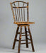 Hickory Log Wagon Wheel Barstool Amish Built Log Cabin Bar Chair Front Facing