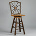 Hickory Log Wagon Wheel Barstool Amish Built Log Cabin Bar Chair Front Facing