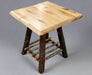 Hickory Log Wavy Edge End Table Amish Built Front Facing