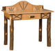 Amish Built Log Writing Desk Natural Rustic Hickory Log Wood Front Facing
Amish Hickory Log Writing Desk
B-401 • 38x24x30
1 Full Extension Drawer
Includes Back Splash Standard