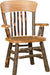 Hickory Log Panel Back Armed Dining Chair Natural Rustic Hickory Cabin Dining Chair Front Facing