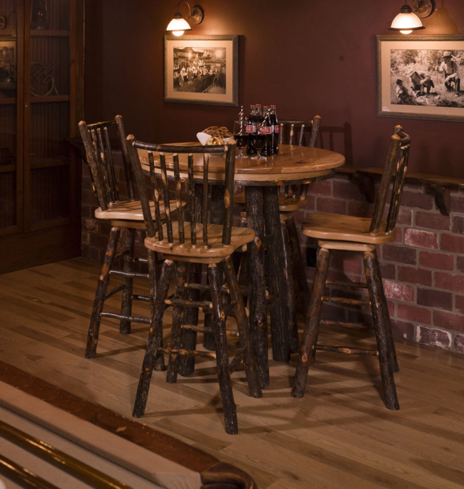 Hickory Pub Table Set with 4 Stick Back Pub Chairs — Our Family Craft Shop