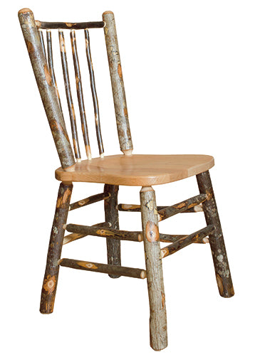 Hickory Stick Back Dining Chair Natural Rustic Hickory Cabin Dining Chair Front Facing