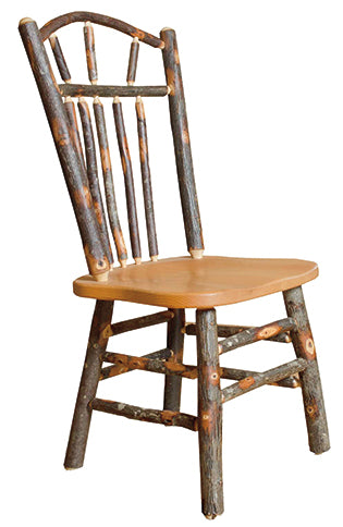 Hickory Log Wagon Wheel Chair Natural Rustic Hickory Cabin Dining Chair Front Facing