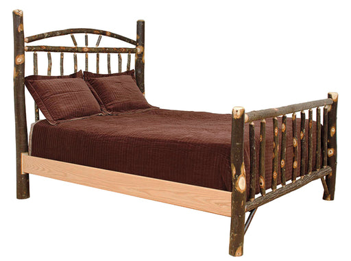 Hickory Wagon Wheel Log Bed Amish Built Solid Hickory Log Furniture Front Facing