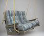 Amish High Back Loveseat Rope Swing - Trusted Coast Sunbrella Fabric - Coastal Gray Tangent Poly - Main Photo
