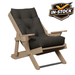 Amish High Back Siesta Folding Chair - Weatherwood & Canvas Coal - In-Stock - Sunbrella Fabric