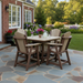 Amish Hilton Adirondack Counter 44" Square Dining Table - Weatherwood on Brown - In-Stock