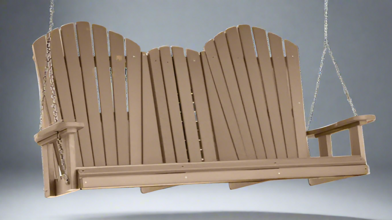 Levi Leisure 5 Foot Adirondack Settee Swing Amish Poly 5 Foot Adirondack Swing Front Facing