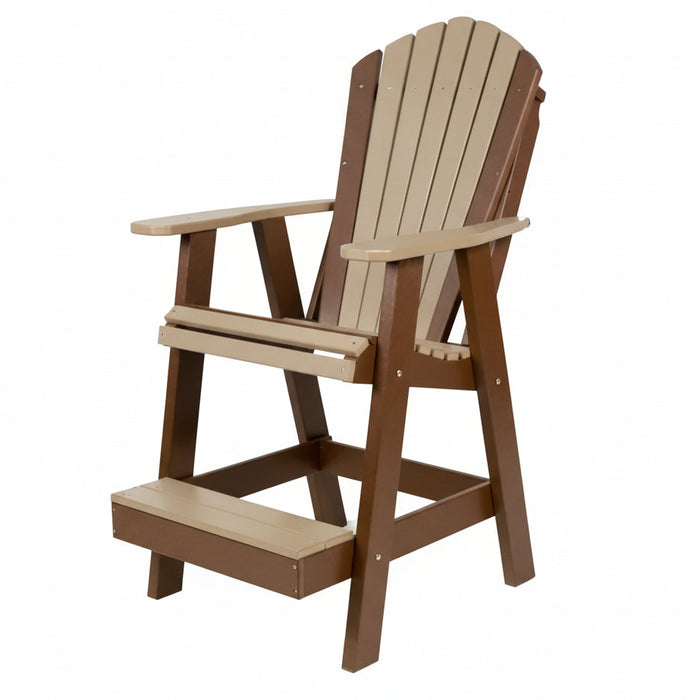 Amish Hilton Adirondack Balcony Chair - Weatherwood on Black