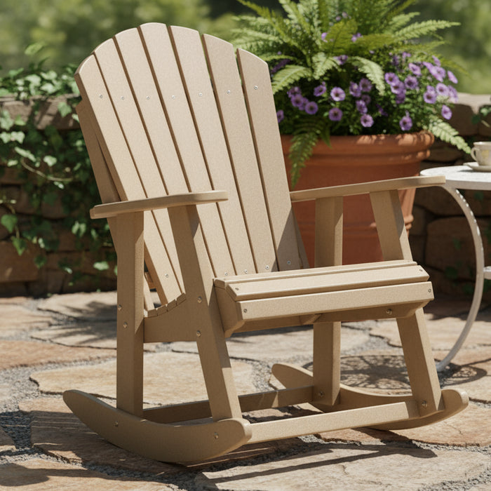 Levi Leisure Adirondack Rocking Chair Amish Poly Adirondack Rocker Front Facing