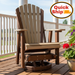 Quick Ship Amish Hilton Adirondack Swivel Glider - Weatherwood on Brown