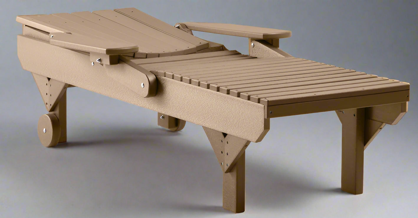 Amish Poly Chaise Lounge Chair Folding Flat Front Facing