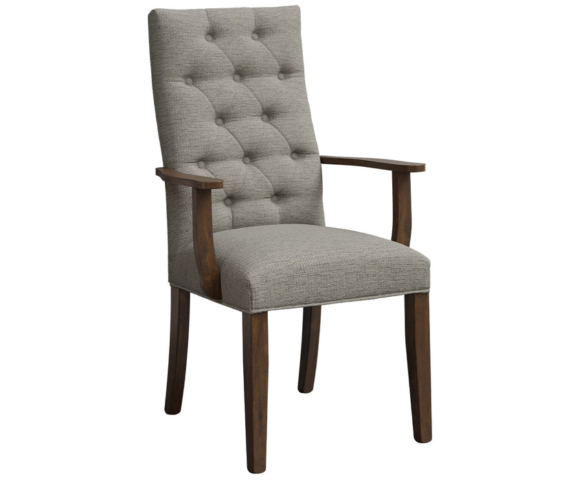 Amish Hilton Fabric Arm Dining Chair - Upholstered Amish Dining Chair - Y&M Chair