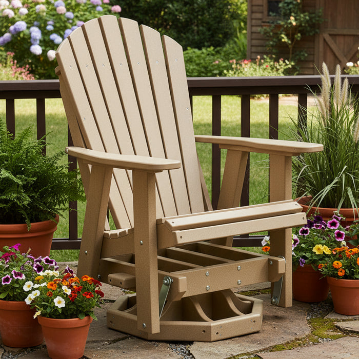 Amish Hilton Adirondack Swivel Glider