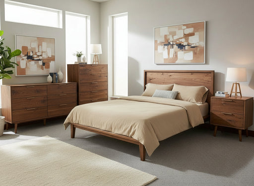 Amish Holton Bedroom set - Mid-Century Modern Amish Bedroom - Walnut Amish Bedroom