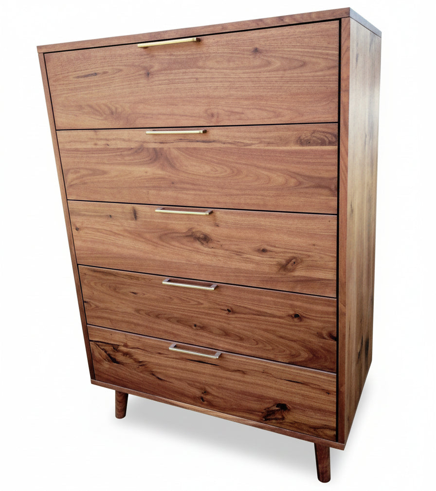 Amish Holton Chest of Drawers - Mid-Century Modern  - Amish Made Modern Chest of Drawers - Solid Walnut