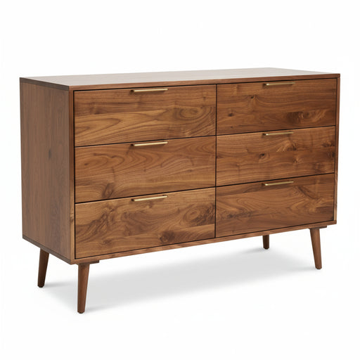 Amish Holton Dresser- Mid-Century Modern  - Amish Made Modern Dresser - Solid Walnut