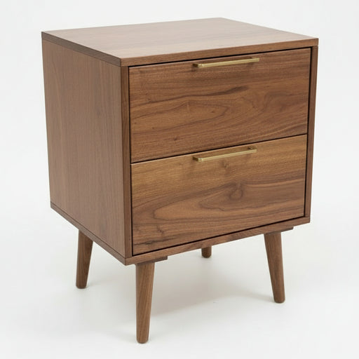 Amish Holton Nightstand - Mid-Century Modern  - Amish Made Modern Nightstand - Solid Walnut